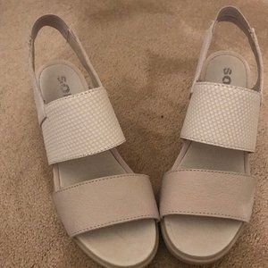 Sorel SeaSalt Tan JOANIE II SLINGBACK WEDGE SANDAL